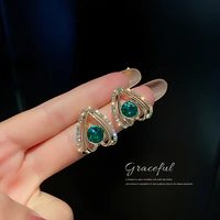 925 silver needle korea east gate fashion temperament design sense crystal diamond love net red earrings female