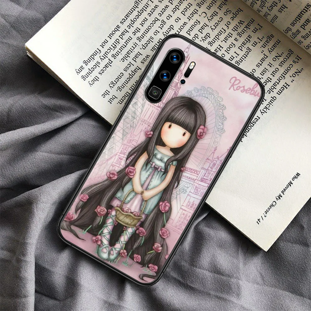 

Cartoon Lovely Santoro Gorjuss Phone Case For Huawei P Mate Smart 10 20 30 40 Lite Z 2019 Pro black Waterproof Painting Cover