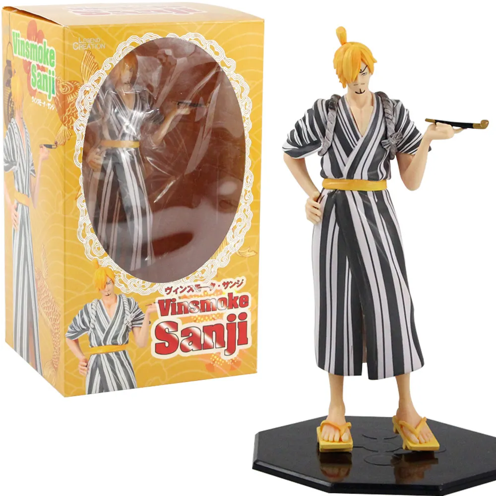 

24 см аниме Vinsmoke Sanji экшн-фигурка желтые Тапочки курить Sanji ПВХ фигурка Коллекционная модель игрушка