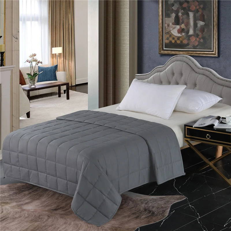 Утяжеленное одеяло серого цвета для взрослых хлопчатобумажная ткань удобное