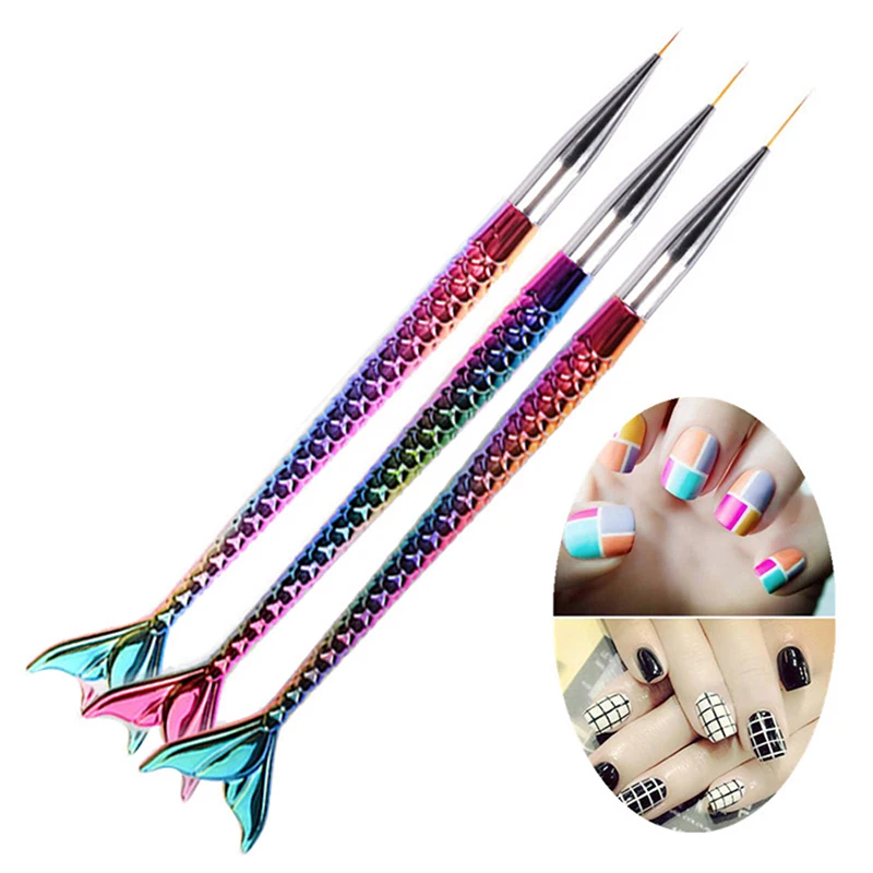 3 шт Профессиональные для дизайна ногтей полировальные кисти УФ геля рисунок