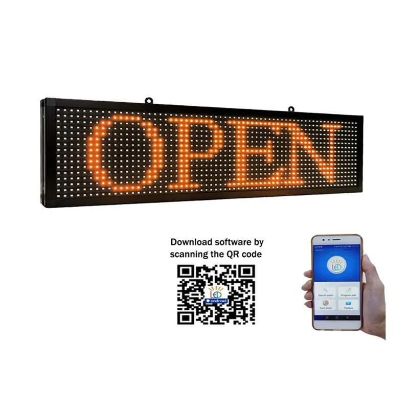 Yellow Color Display LED Scrolling Sign for Shops, Storefronts, Restaurants with WiFi, Mobile App Connectivity - for Indoor