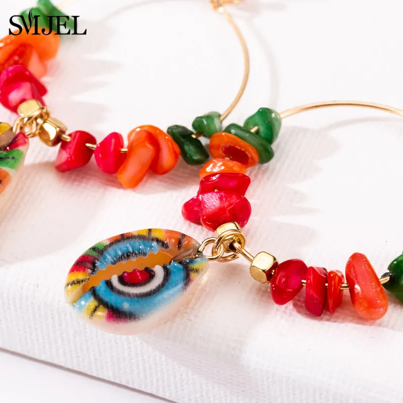 SMJEL Boho серьги из бижутерии ювелирные изделия этнический разноцветный