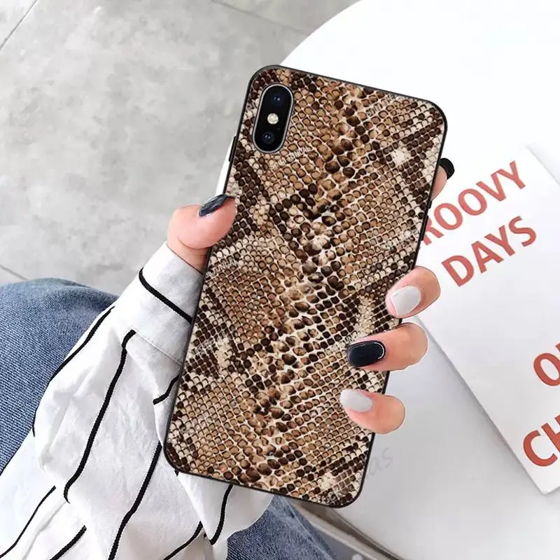 

Leather Snake Scales pattern Phone Case for iPhone 11 12 mini pro XS MAX 8 7 6 6S Plus X 5S SE 2020 XR luxury cover coque