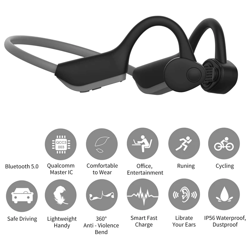 Беспроводные наушники с костной проводимостью Bluetooth 5 0 свободные уши легкие