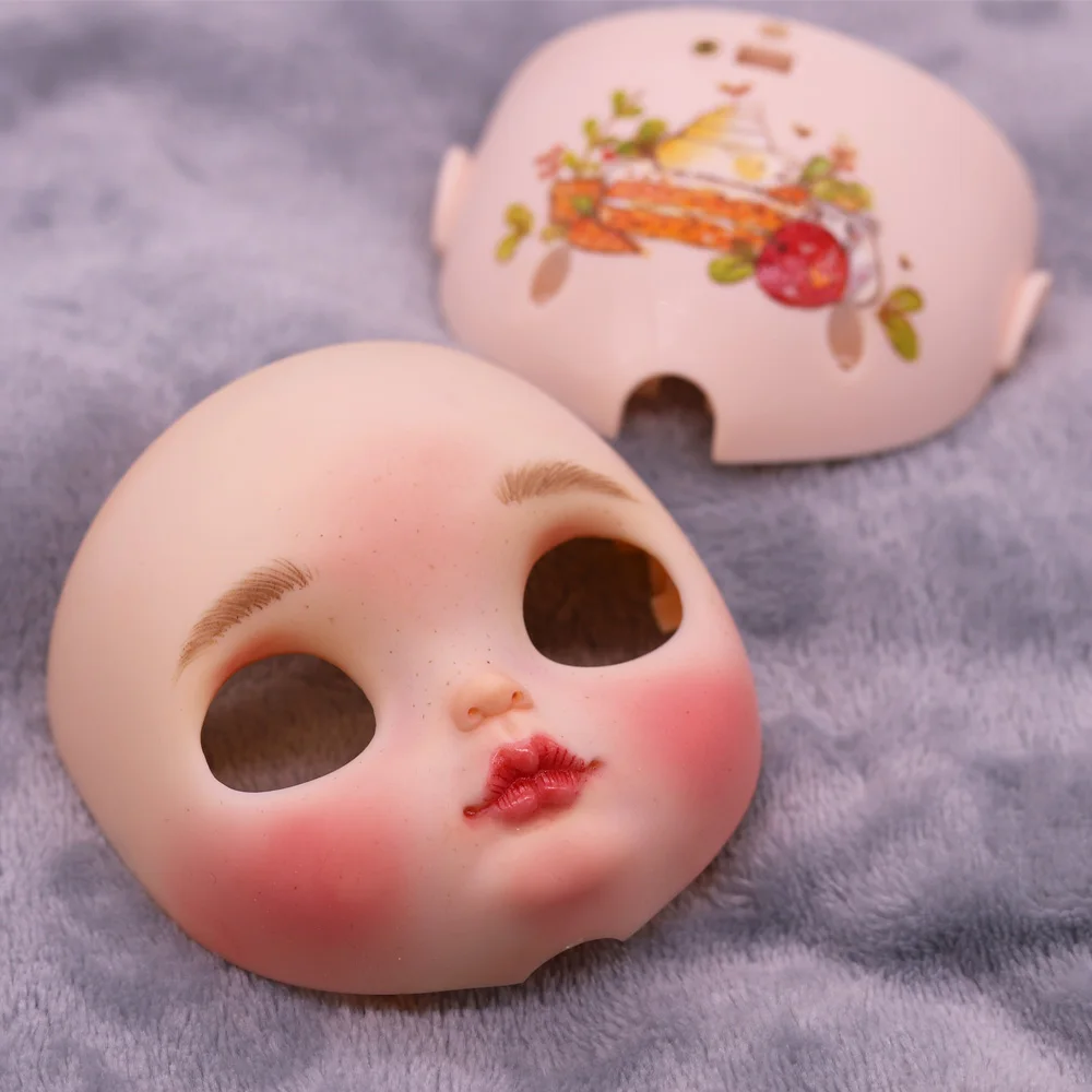 

Blyth Doll Face Plate for diy your blyth makeup Including Hand-painted backplane customization doll Strawberry cake hand drawn