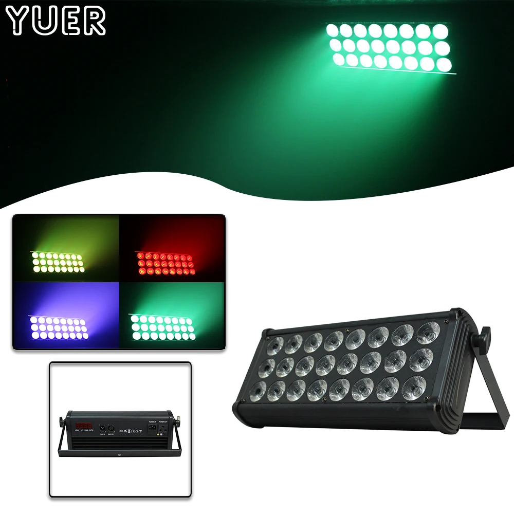 YUER 24X4W RGBW 4IN1 LED Wash Par Light Strobe Stage Effect Lights For DJ Disco Dance Floor Bar Club Wedding 8CH DMX512