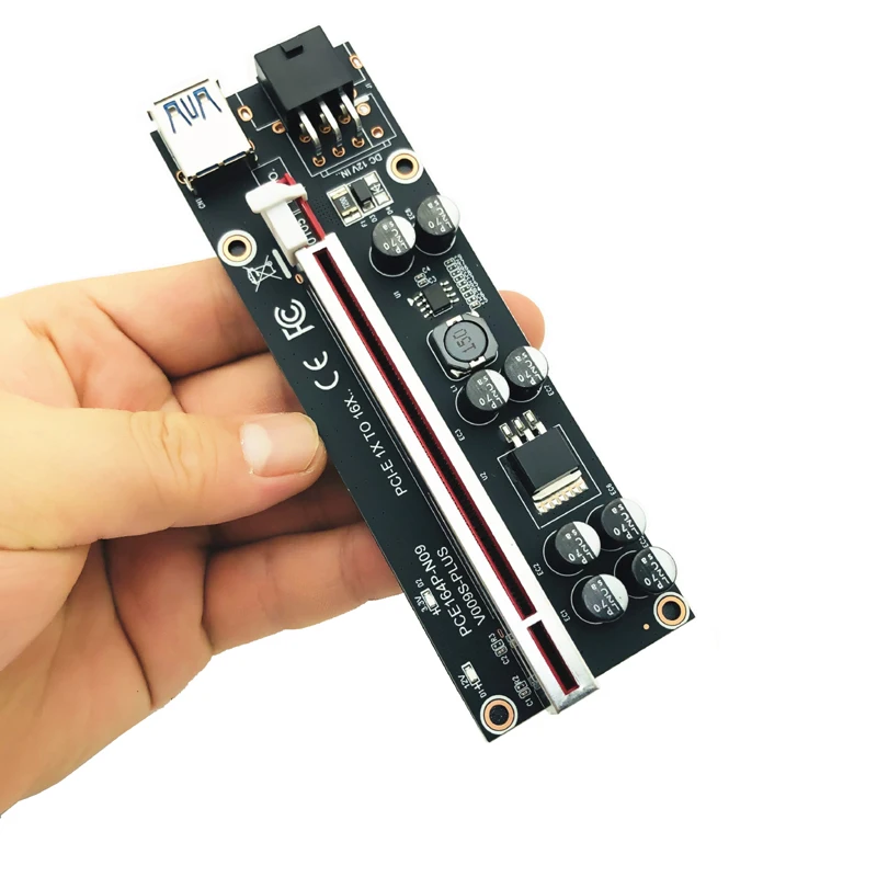 ver009s plus pci e pcie riser 009s 6 pin pci express карта riser molex usb 30 кабель 1x 16x