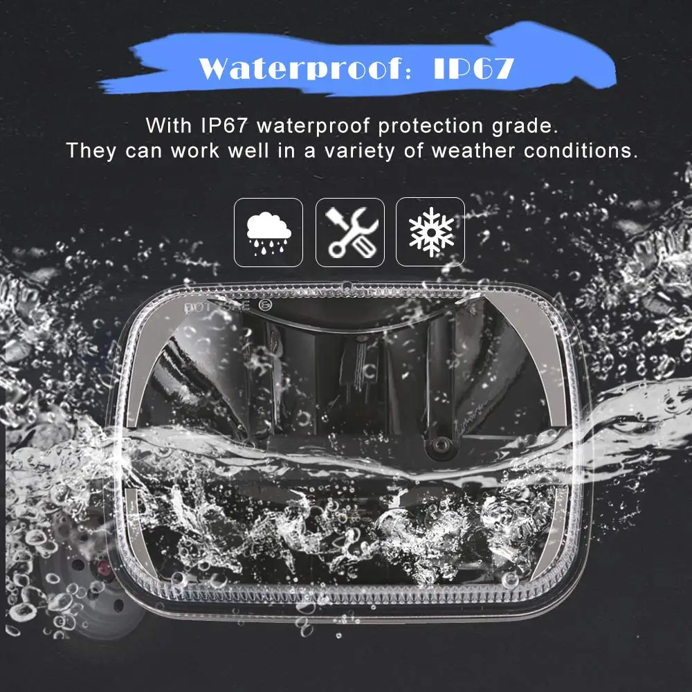 DOT EMARK одобренный 5x7 дюймов светодиодный фары с Hi/Lo лучом морской Светодиодный луч