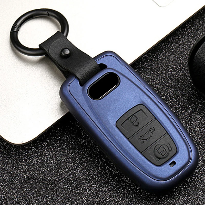 

Carbon Fiber Silicone Car Key Cover Holder Case For Audi A4L A5 A6L A7 A8 Quattro Q3 Q5 Q7 2B6 B7 B8 2016 2017 2018 2019 2020