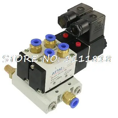 

Пневматический DC 12V 5 Way Twin Соленоидный клапан w Base Push In соединители глушитель