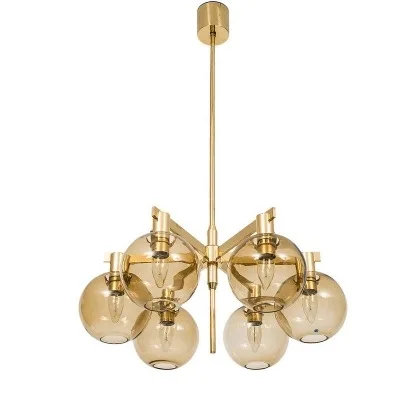 

Postmodern copper simple Nordic creative personality decoration project office guest dining room atmospheric chandelier