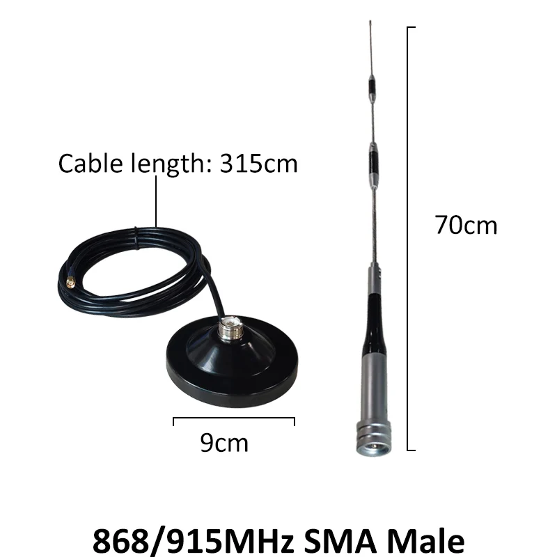 GSM Antenna 868MHz 915mhz antenna 10dbi SMA male connector 868 mhz 915 IOT antena sucker aerial with 3M Extension cable antenne