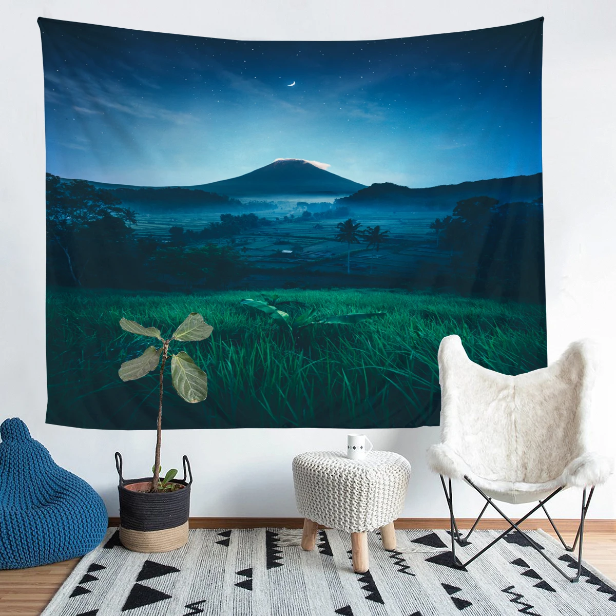 

Scenery Printed Living Room Decoration Wall Hanging Tapestry Yoga Mat Rug Home Decor Art