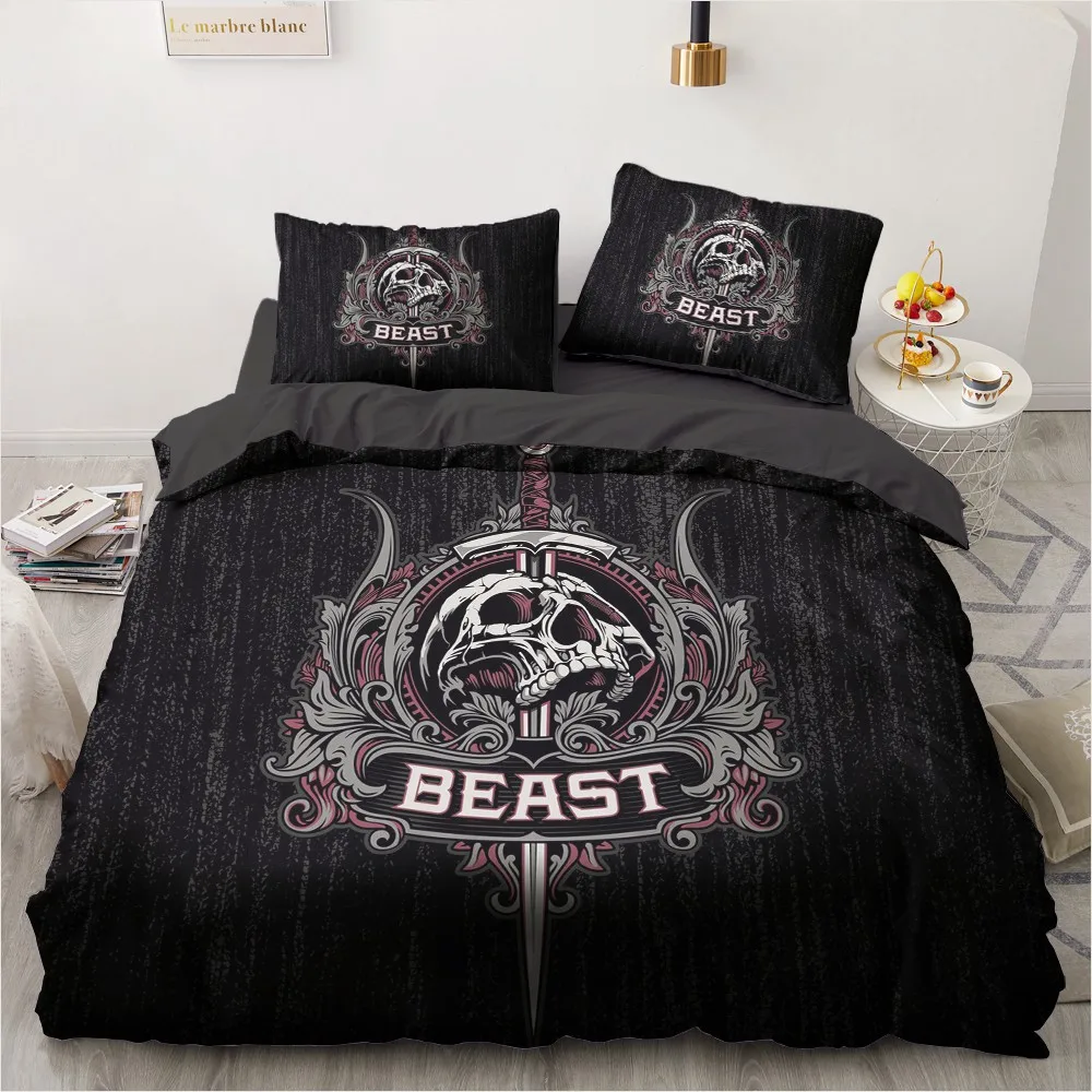 

Simple Bedding Sets 3D Red Skull Duvet Quilt Cover Set Comforter Bed Linen Pillowcase King Queen Full Double Home Texitle
