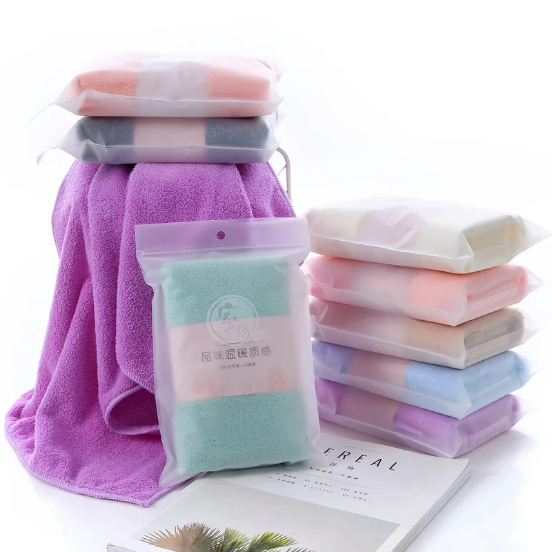 Velvet Towel Gift  Advertising Companion Towel for Adults 35*75cm 80g Scrub Bag Absorbent Towel High Density Coral