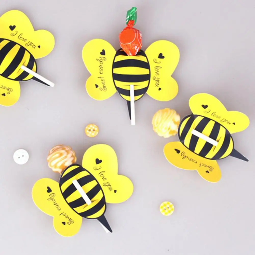 50 шт./лот леденцов украшения в подарок с милым рисунком пчелы божья коровка