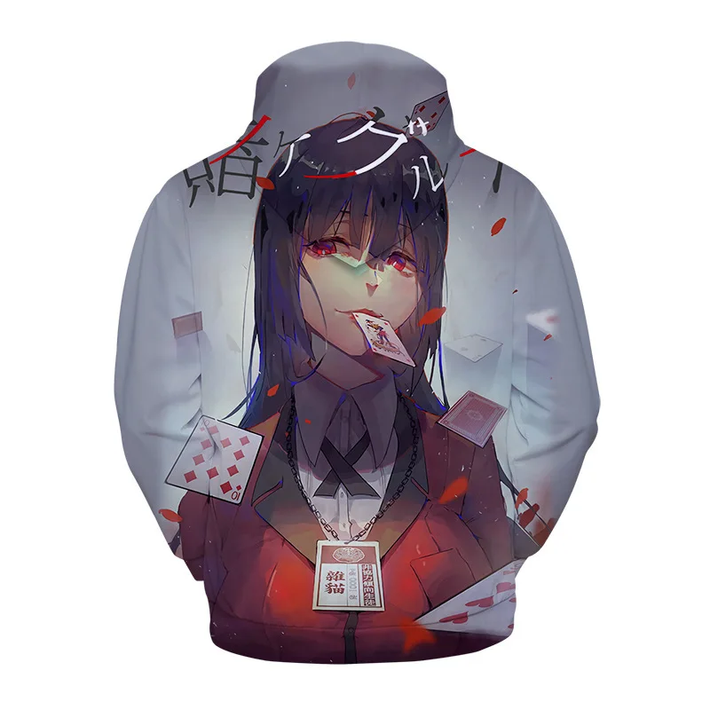 Thin Hoodie Jabami Yumeko Cosplay Kakegurui Loose Anime Cute Hooded Sweatshirt Unisex Oversized 4XL Summer Casual Streetwear