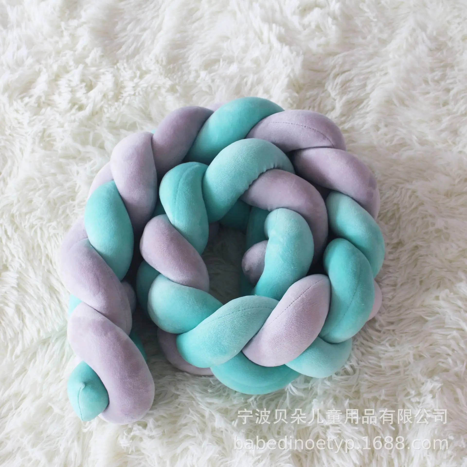 Детский бампер для кровати новорожденных длинная коса с узлом детская подушка