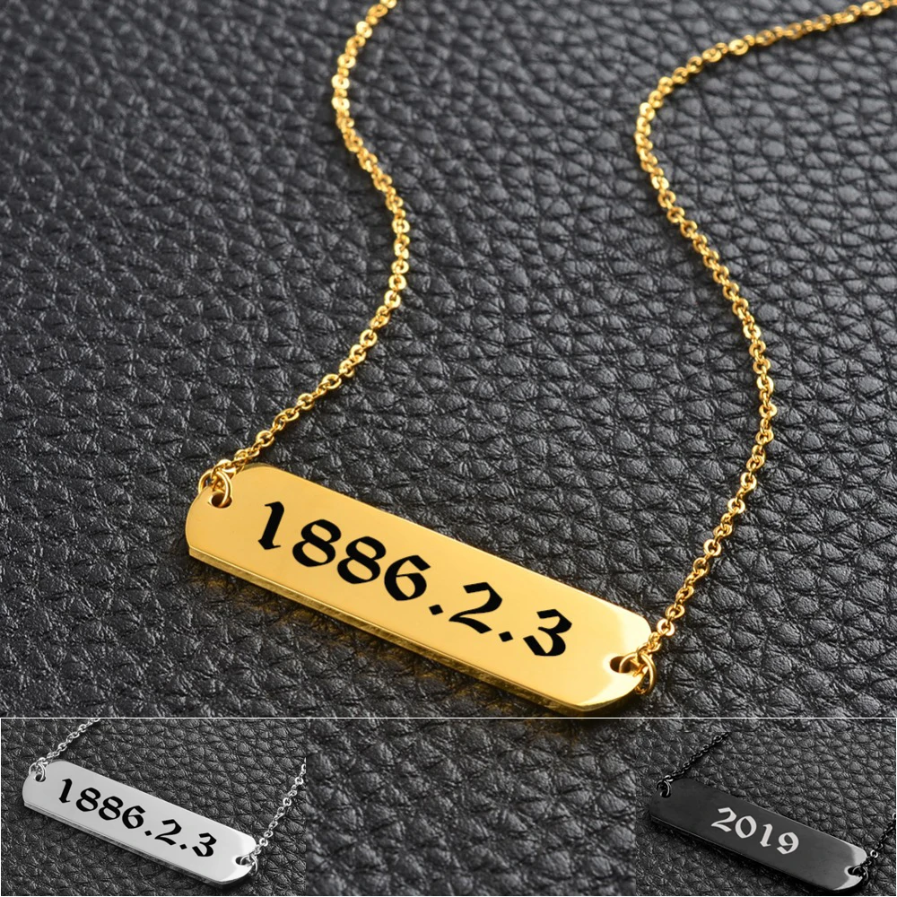 

Anniyo Carving age Customize Number Pendant Necklaces Women Girl Personalized Party Jewelry Any Year Birthday Gift #060321P