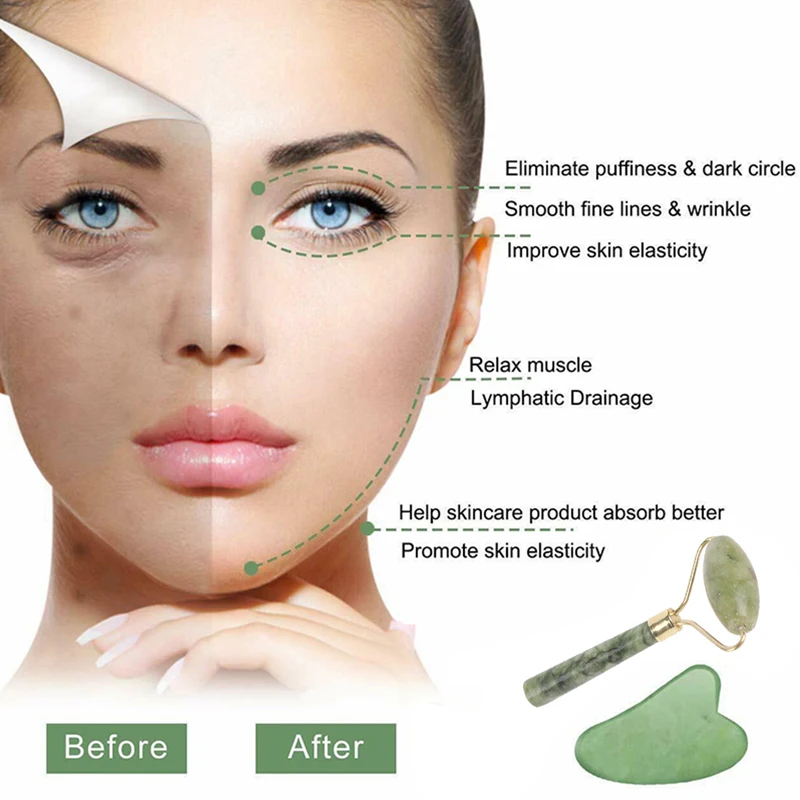 

Массажер для лица из натурального нефрита, 1 шт./1 комплект