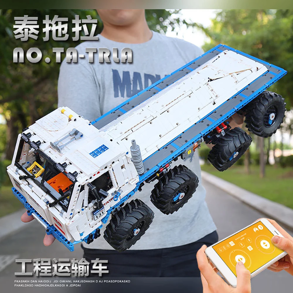 1:8 техническая модель автомобиля MOULD KING Arakawa Moc буксировочный внедорожник TATRA 813 8x8