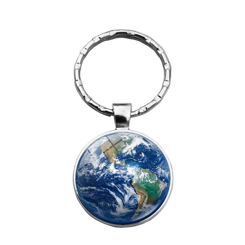 WG 1pc Universe Galaxy Solar System Planet Keychain Moon Sun Earth Pendant Time Gem&ampstone Metal Keyring | Украшения и