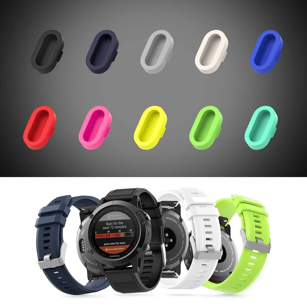 Крышки-защиты для датчиков часов Garmin Fenix 5/5s/5x и mi band 4, 10 штук, разноцветные, против пыли.