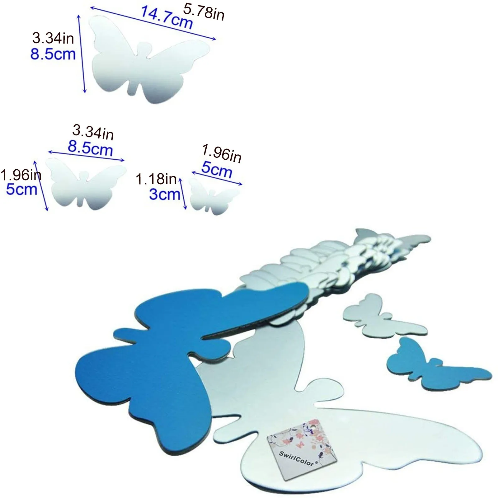 30 шт для заеркальной стены 3D акриловые Бабочка сочетание домашнего декора