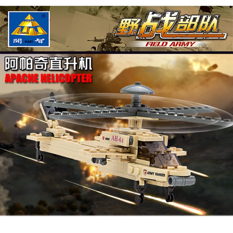 KAZI Вертолет Лодка Грузовик техника автомобиль Строительные блоки мини кирпичи