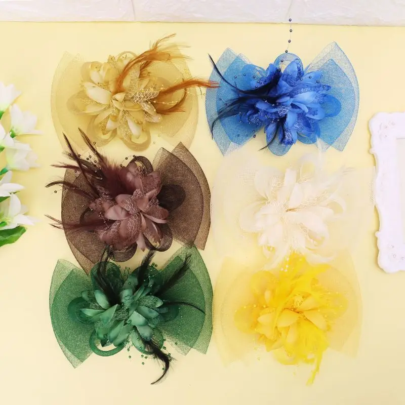 Женская Вуалетка перо заколка для волос невесты свадебный головной убор большая