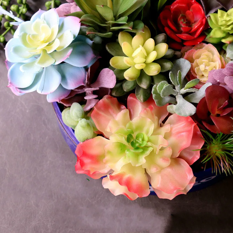 Большие зеленые красные розовые белые синие Искусственные суккуленты