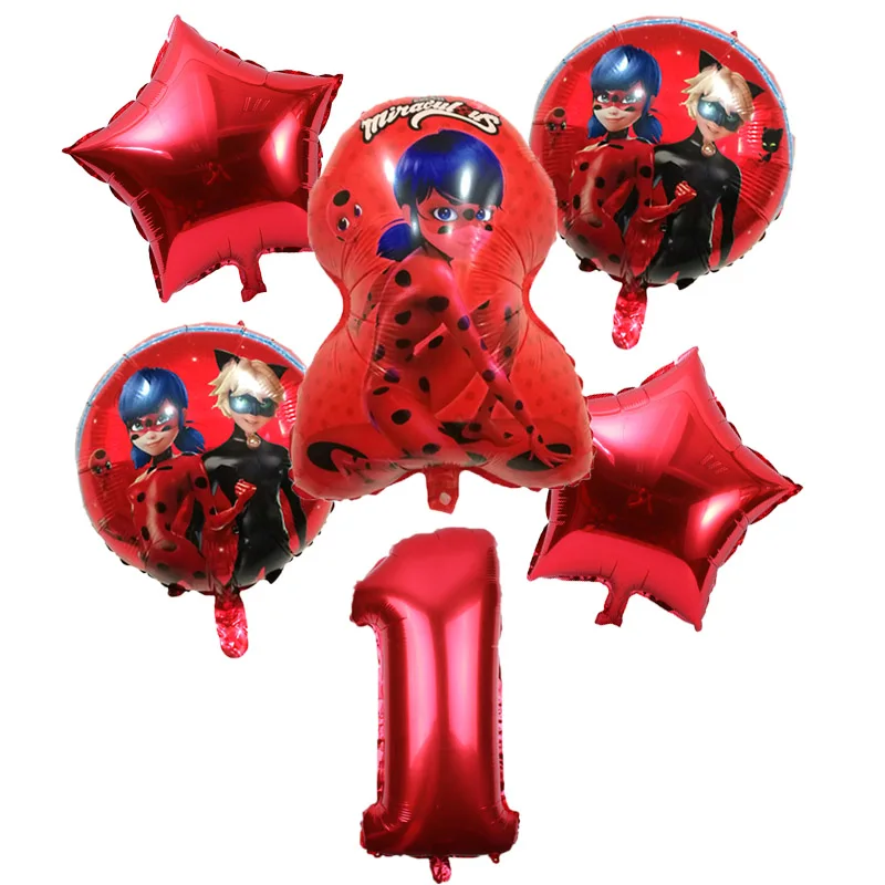 6 шт./лот Божья коровка Фольга воздушные шары День рождения украшения божья