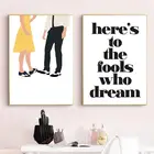 Картина на холсте с иллюстрациями по мотивам музыкального фильма La Land, за дураков, которые мечты, цитаты, плакаты, принты, настенные художественные украшения для дома