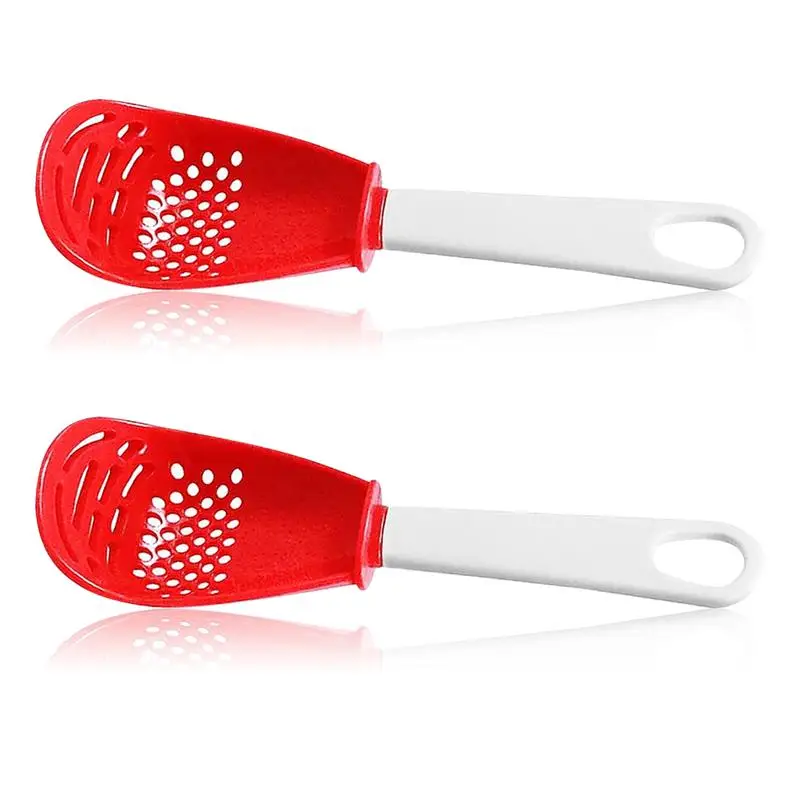 

2Pcs Cooking Spoons Heat-resistant Scoops Garlic Masher Food Water Oil Juice Draining Grinding Tools Kitchen Tools