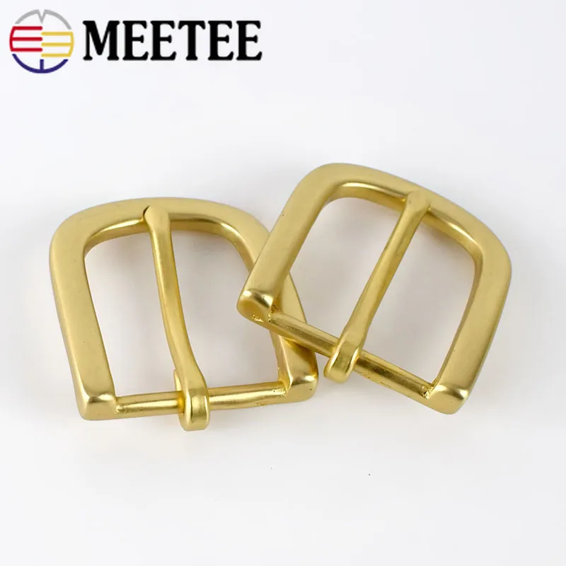 Meetee 30mm Width Pure Brass Belt Buckle for Men Ladies Pin Head DIY Leather Craft Jean Clothing Decor Accessories|Пряжки и крючки| |