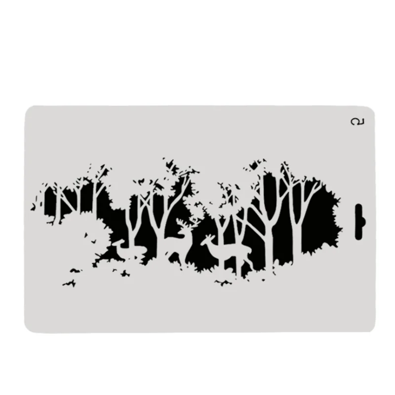 

Stencils Forest Deer DIY Walls Layering Painting Template Decorative Scrapbook Coloring Embossing Album Office School Supplies