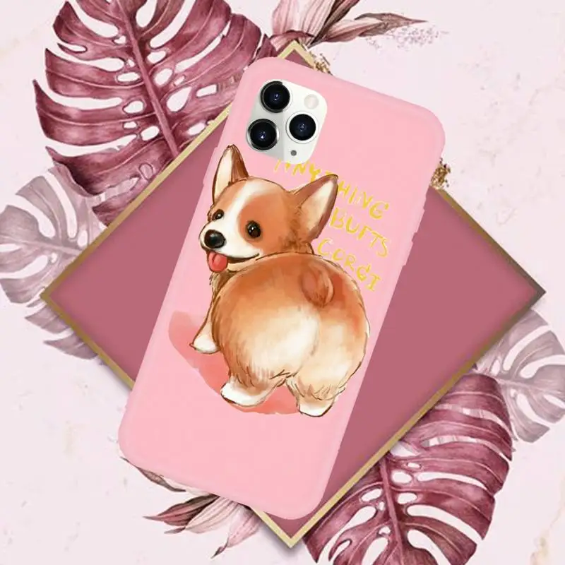 

Cute Corgi Butt Animal Puppy Phone Case Candy Color for iPhone 11 pro XS MAX 8 7 6 6S Plus X 5S SE 2020 XR