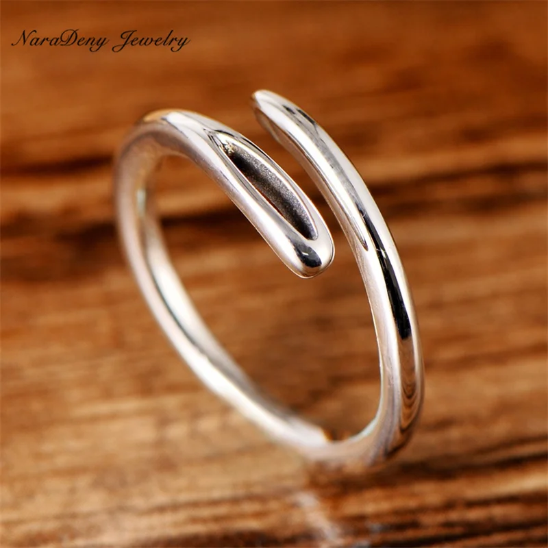 Женское серебряное ювелирное изделие мужское кольцо из тайского серебра тонкое