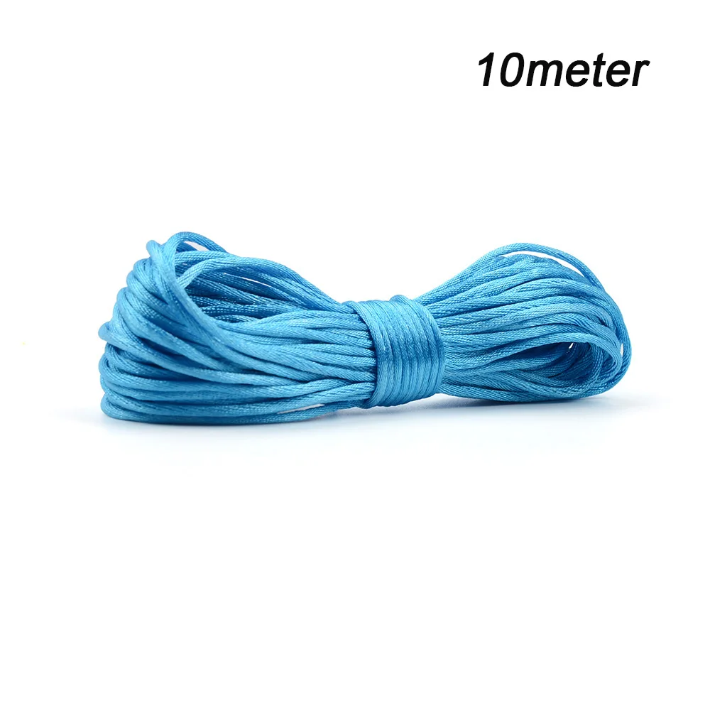 10m blue cord LOFCA, разноцветный нейлоновый шнур, Прорезыватель для сосок, зажим, аксессуары, сделай сам, для прорезывания зубов, ожерелье, подвеска для изготовления ювелирных изделий - Цвет: 10m blue cord