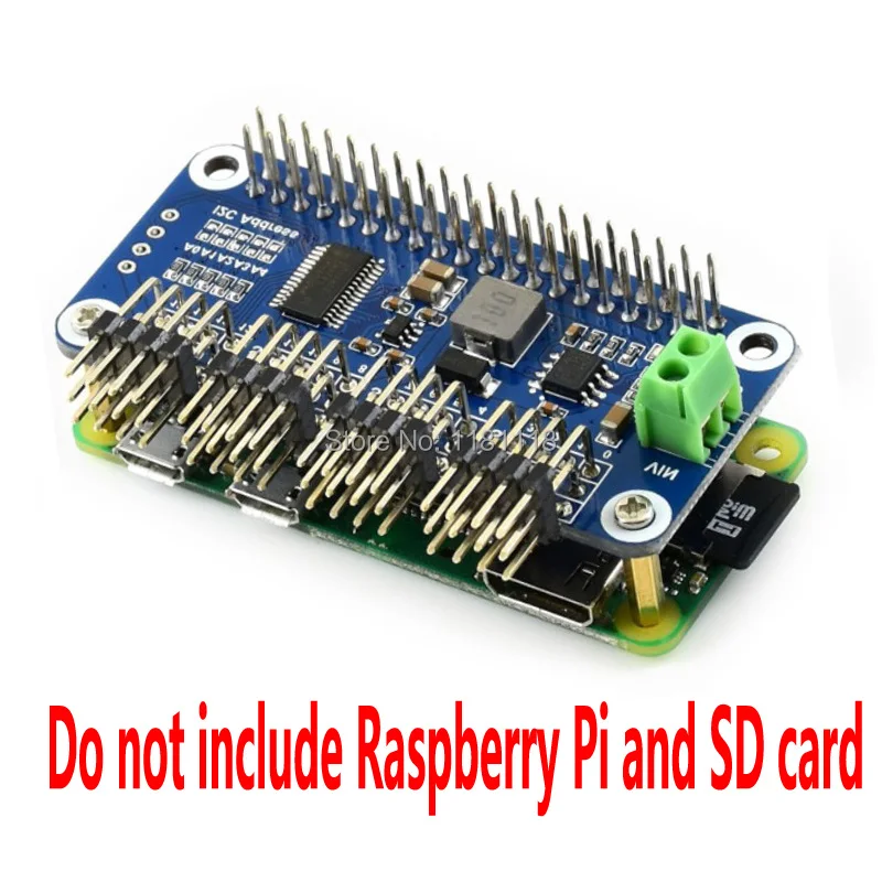 Плата сервопривода Raspberry Pi HAT (B) 16-канальный 12-битный интерфейс I2C | Компьютеры и