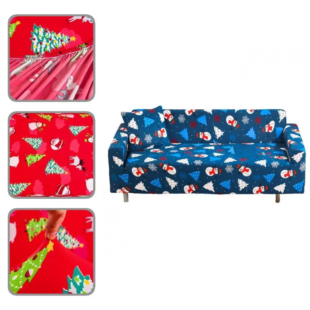 

Couch Cushion Polyester Cushion Cover 4 Styles Wear-resistant High Quality Comfortable Xmas Pattern Sofa Cover