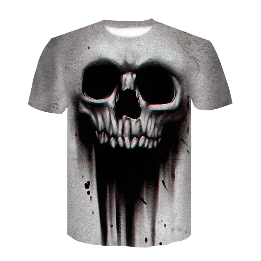 

Horror Skull Men's T-shirt Summer Casual Top 3D Printing Fashion Short Sleeve New Round Neck Shirt Trend Street Wear