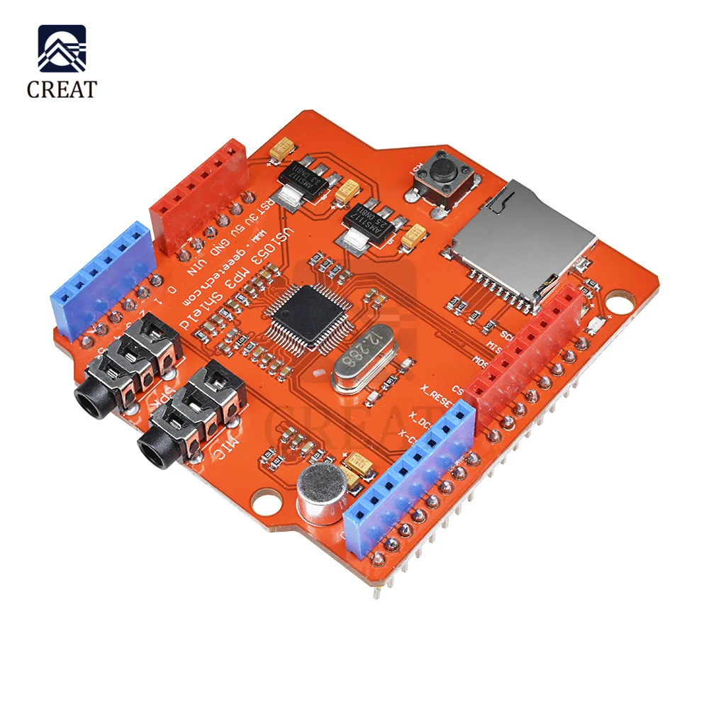 Щит для mp3-плеера VS1053B плата VS1053 модуль со слотом TF-карты Arduino R3 декодирование
