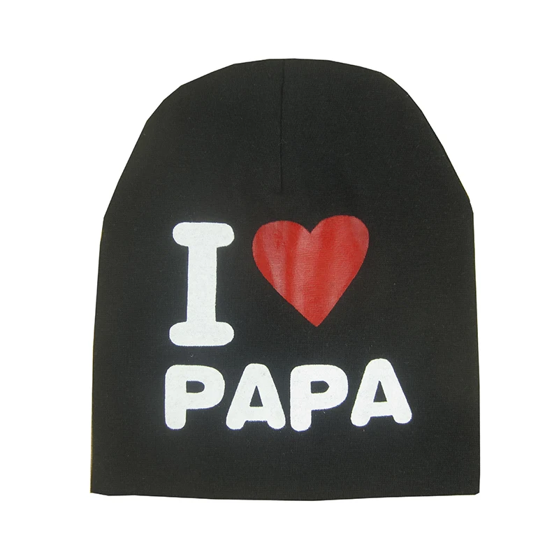

Q 2021 I LOVE PAPA MAMA Print Keep Warm For Toddler Girl Boy Infant Cap Multicolor Baby Knitted Hat Winter Autumn Cotton Hat