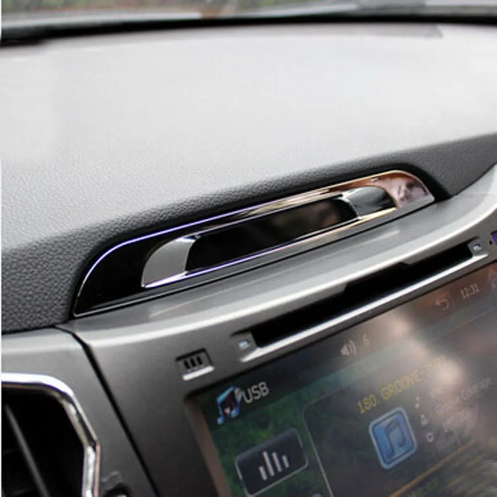 Хромированная внутренняя отделка дисплея консоли для Kia Sportage R 2011 2012 2013 2014 2015 |