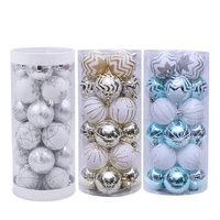 24pcsset boxed christmas ball christmas tree hanging pendant decoration 6cm white gold xmased ornament balls for home party