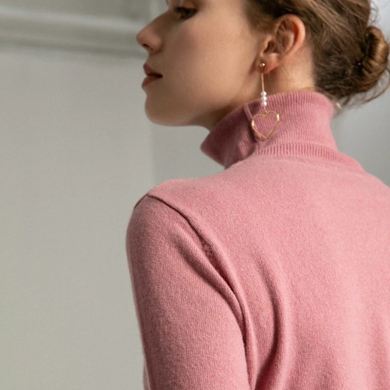 2019 Autumn Winter New Sweaters for Women 100% Wool Knitwear Ladies Turtleneck 8Colors Soft Jumpers Pullover | Женская одежда
