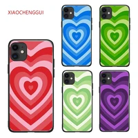soft silicone tpu pink heart circle phone cover for iphone 13 11 12 mini pro 6 6s 7 8 plus x xs max xr 5 5s se 2020 case coque
