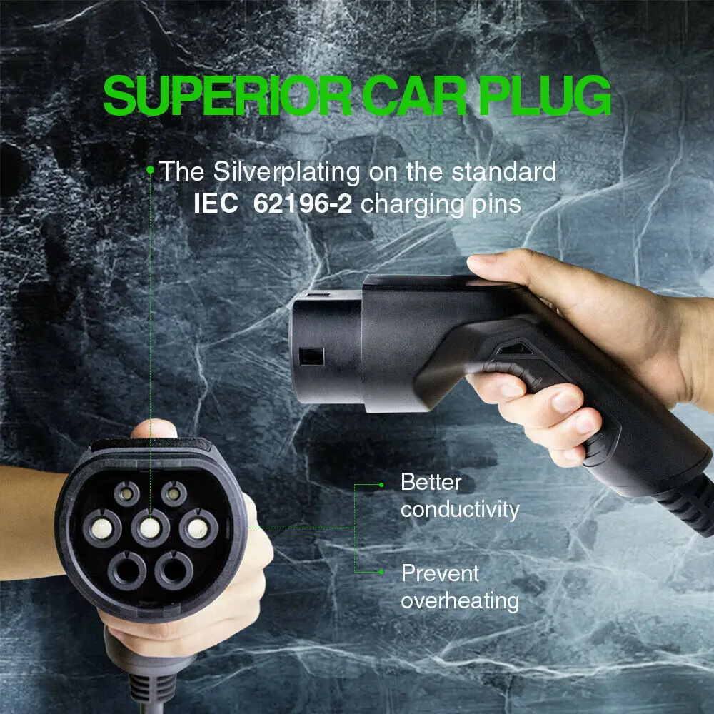 Автомобильное зарядное устройство EVSE EV портативное тип 2 переключаемый 10/16 А 3 6